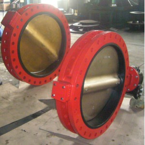 big size double flange butterfly valve